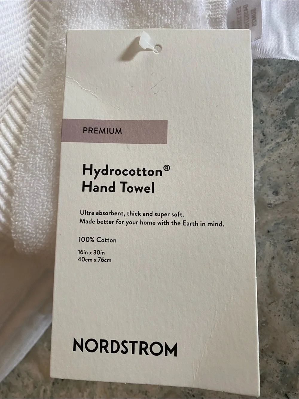 Nordstrom White Cotton Hand Towels - Set of Two
